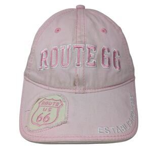 Route 66 Established 1926 Baseball Cap Pink One Size Adjustable Real Time